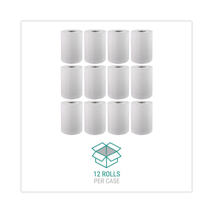 Windsoft Hardwound Roll Towels, 8" x 350 ft, White, 12 Rolls/Carton
