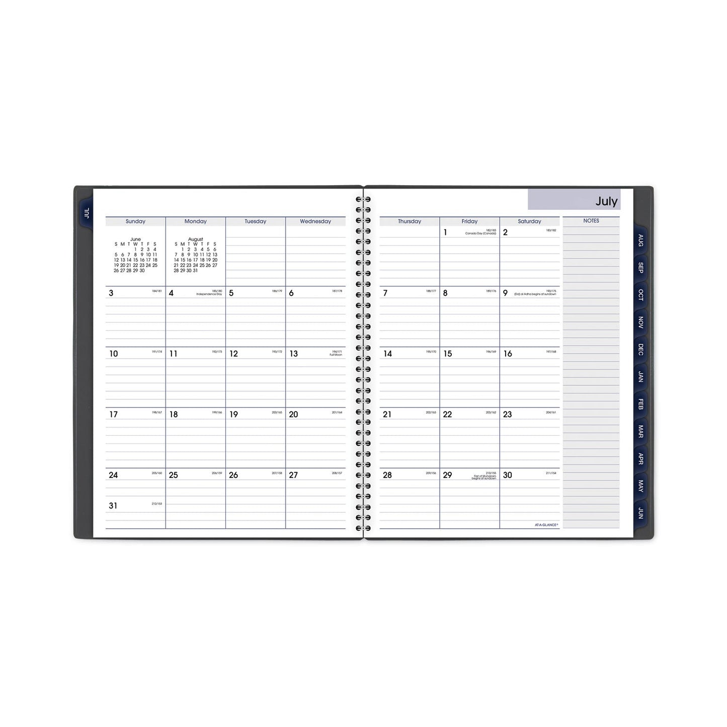 AT-A-GLANCE DayMinder Academic Monthly Desktop Planner, Twin-Wire Binding, 11 x 8.5, Charcoal Cover, 12-Month (July to June): 2022-2023