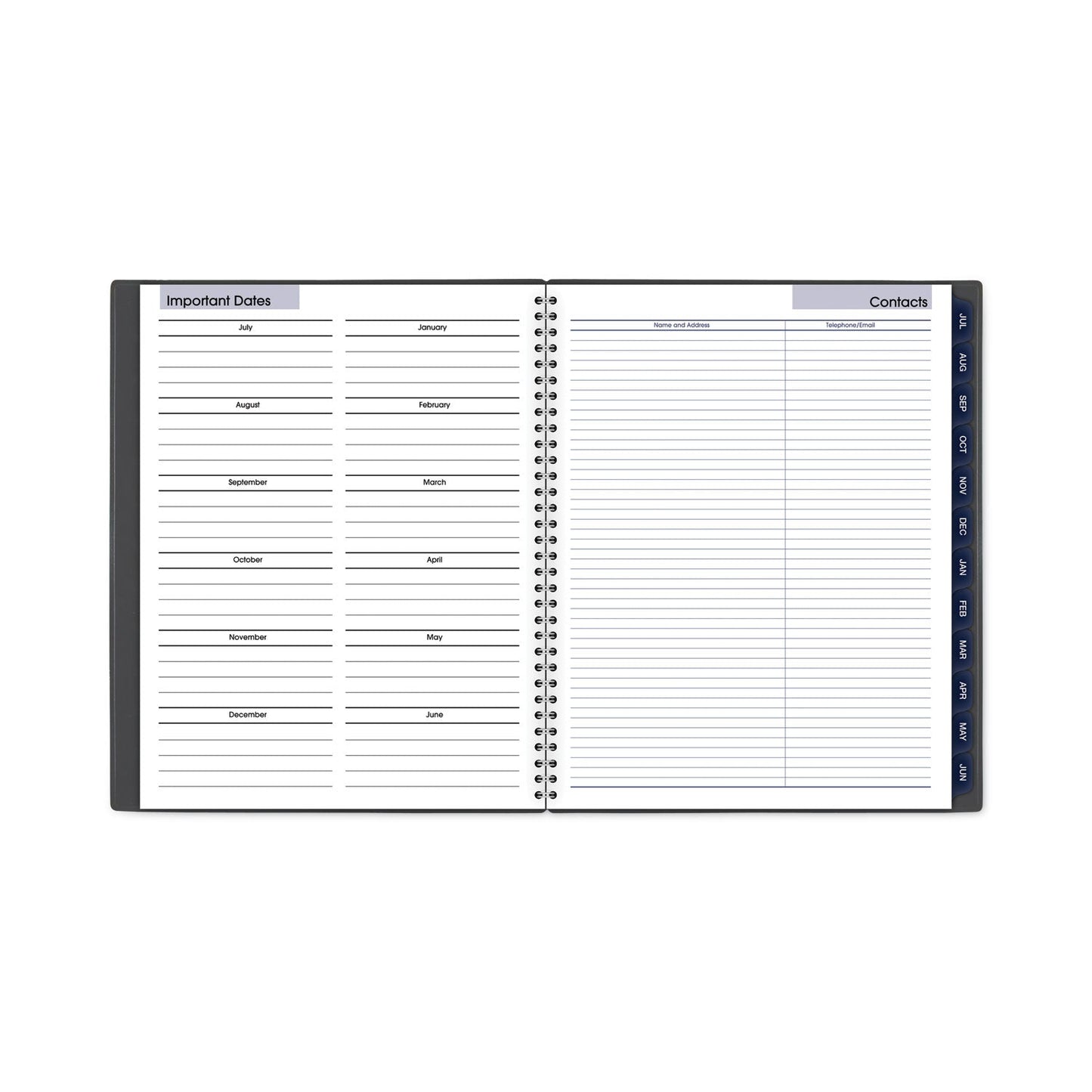 AT-A-GLANCE DayMinder Academic Monthly Desktop Planner, Twin-Wire Binding, 11 x 8.5, Charcoal Cover, 12-Month (July to June): 2022-2023