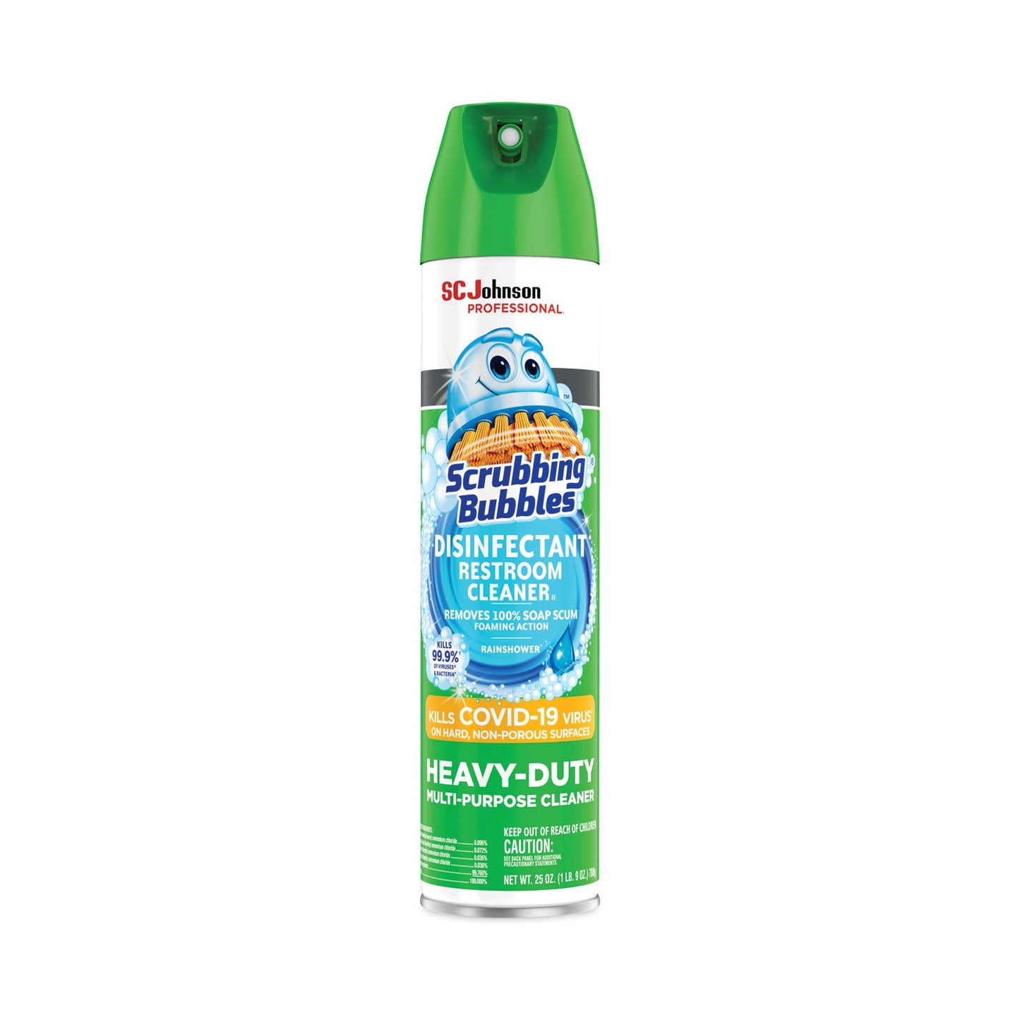 Scrubbing Bubbles Disinfectant Restroom Cleaner II, Rain Shower Scent, 25 oz Aerosol Spray