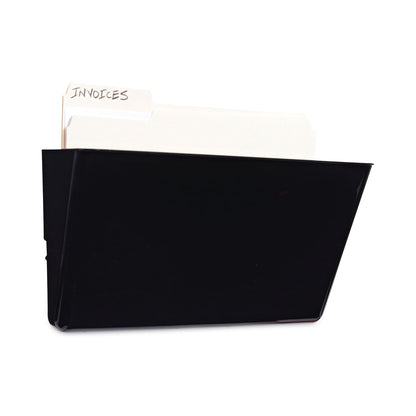 Universal Wall File Pockets, Plastic, Letter Size, 13" x 4.13" x 7", Black