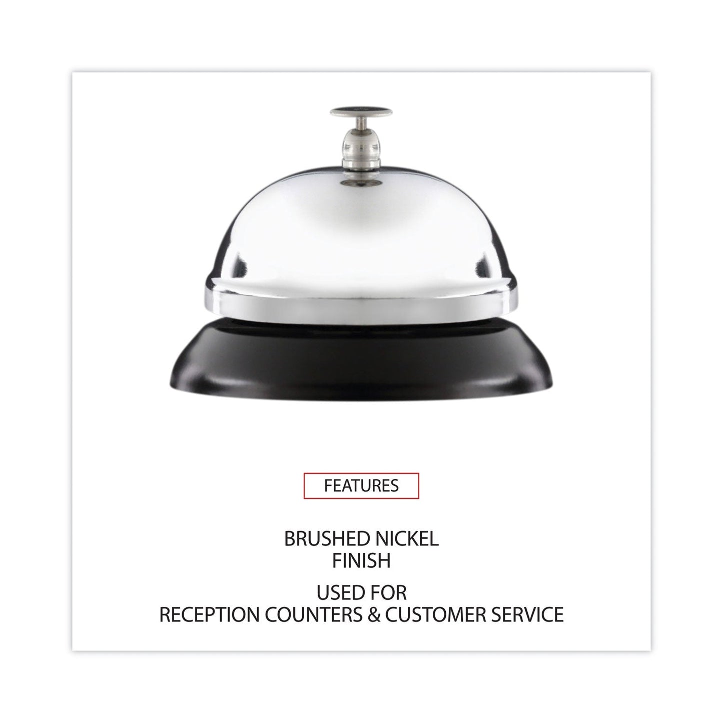 Universal Call Bell, 3.38" Diameter, Brushed Nickel