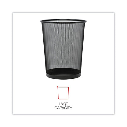 Universal Mesh Wastebasket, 18 qt, Black