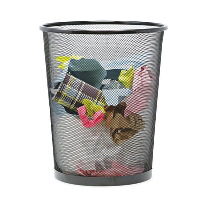 Universal Mesh Wastebasket, 18 qt, Black