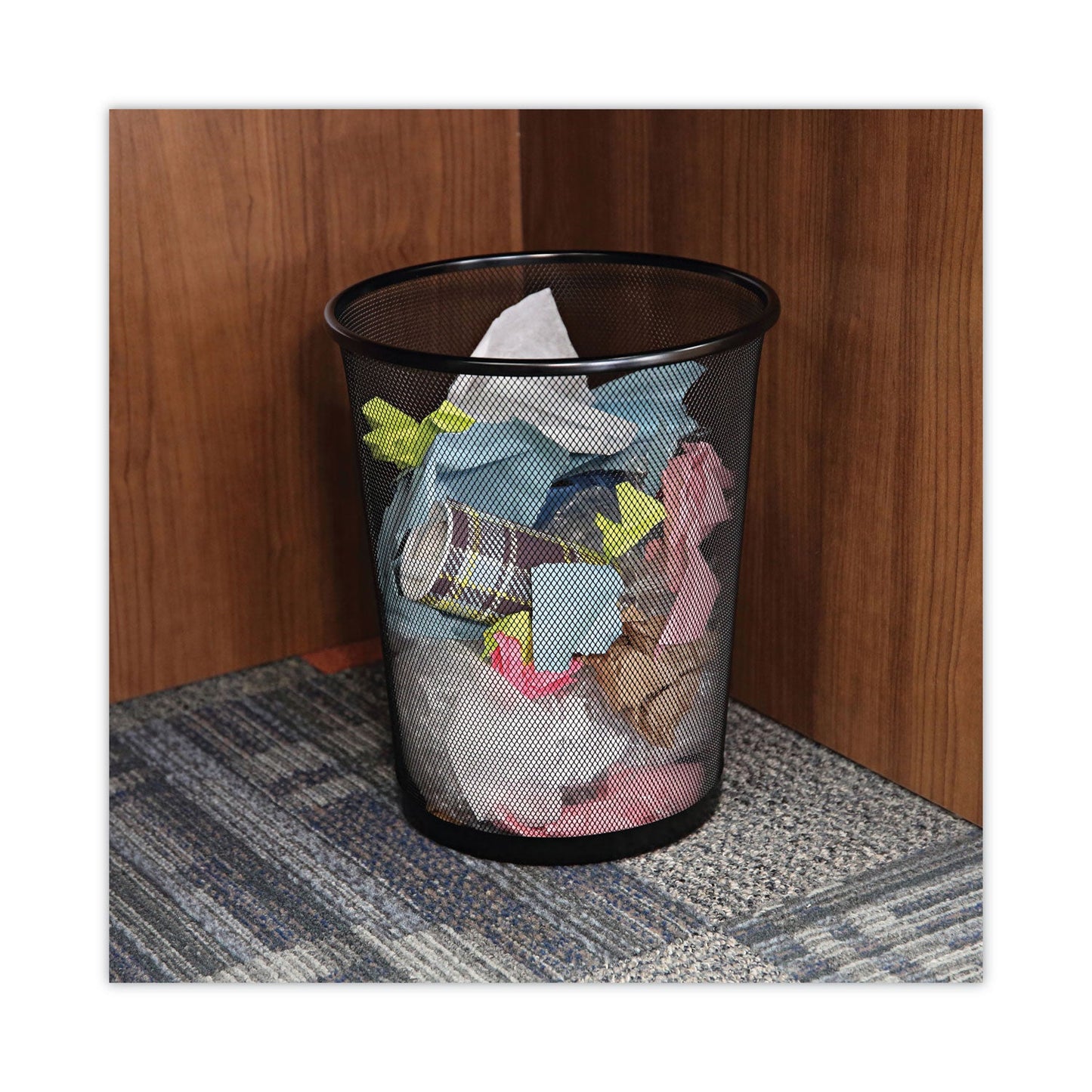 Universal Mesh Wastebasket, 18 qt, Black