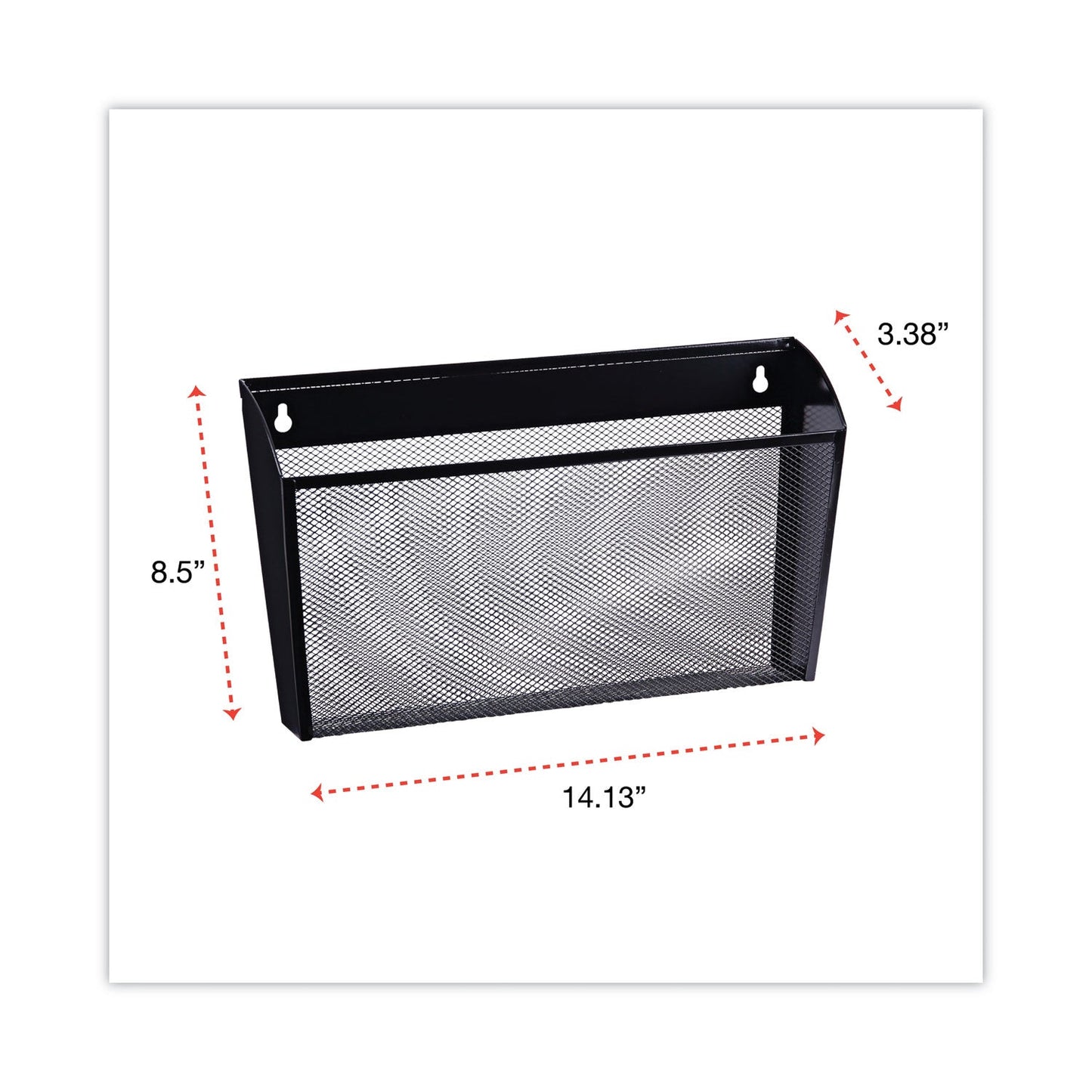 Universal Mesh Three-Pack Wall Files, 3 Sections, Letter Size, 14.13" x 3.38" x 8.5", Black