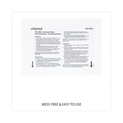 Universal Shredder Lubricant Sheets, 5.5 x 2.8, 24 Sheets/Pack