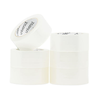 Universal Deluxe General-Purpose Acrylic Box Sealing Tape, 2 mil, 3" Core, 1.88" x 110 yds, Clear, 6/Pack