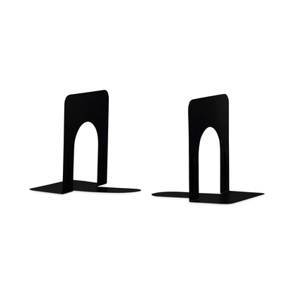 Universal Economy Bookends, Nonskid, 4.75 x 5.25 x 5, Heavy Gauge Steel, Black, 1 Pair