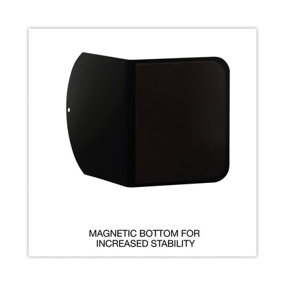 Universal Magnetic Bookends, 6 x 5 x 7, Metal, Black, 1 Pair