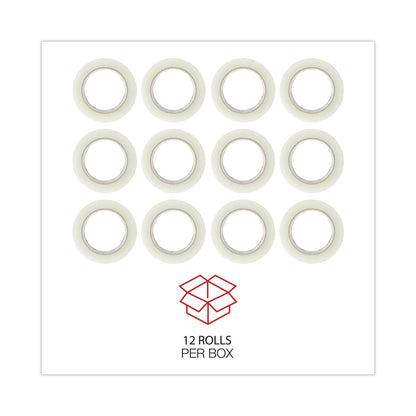 Universal Deluxe General-Purpose Acrylic Box Sealing Tape, 3" Core, 1.88" x 110 yds, Clear, 12/Pack