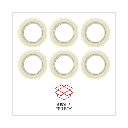 Universal Quiet Tape Box Sealing Tape, 3" Core, 1.88" x 110 yds, Clear, 6/Pack