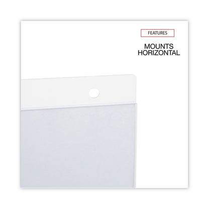 Universal Wall Mount Sign Holder, 11 x 8.5, Horizontal, Clear, 2/Pack