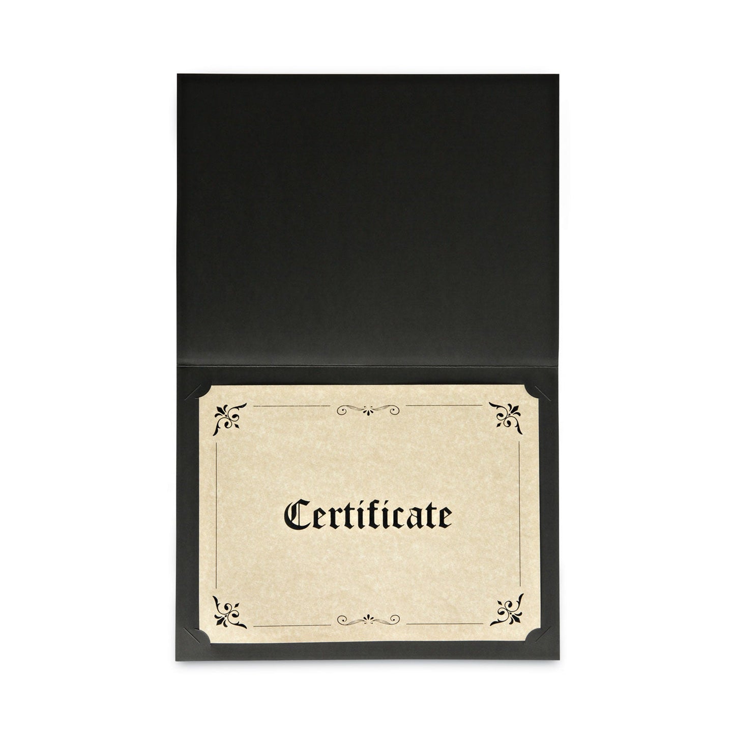 Universal Certificate/Document Cover, 8.5 x 11; 8 x 10; A4, Black, 6/Pack