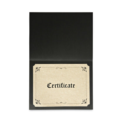Universal Certificate/Document Cover, 8.5 x 11; 8 x 10; A4, Black, 6/Pack