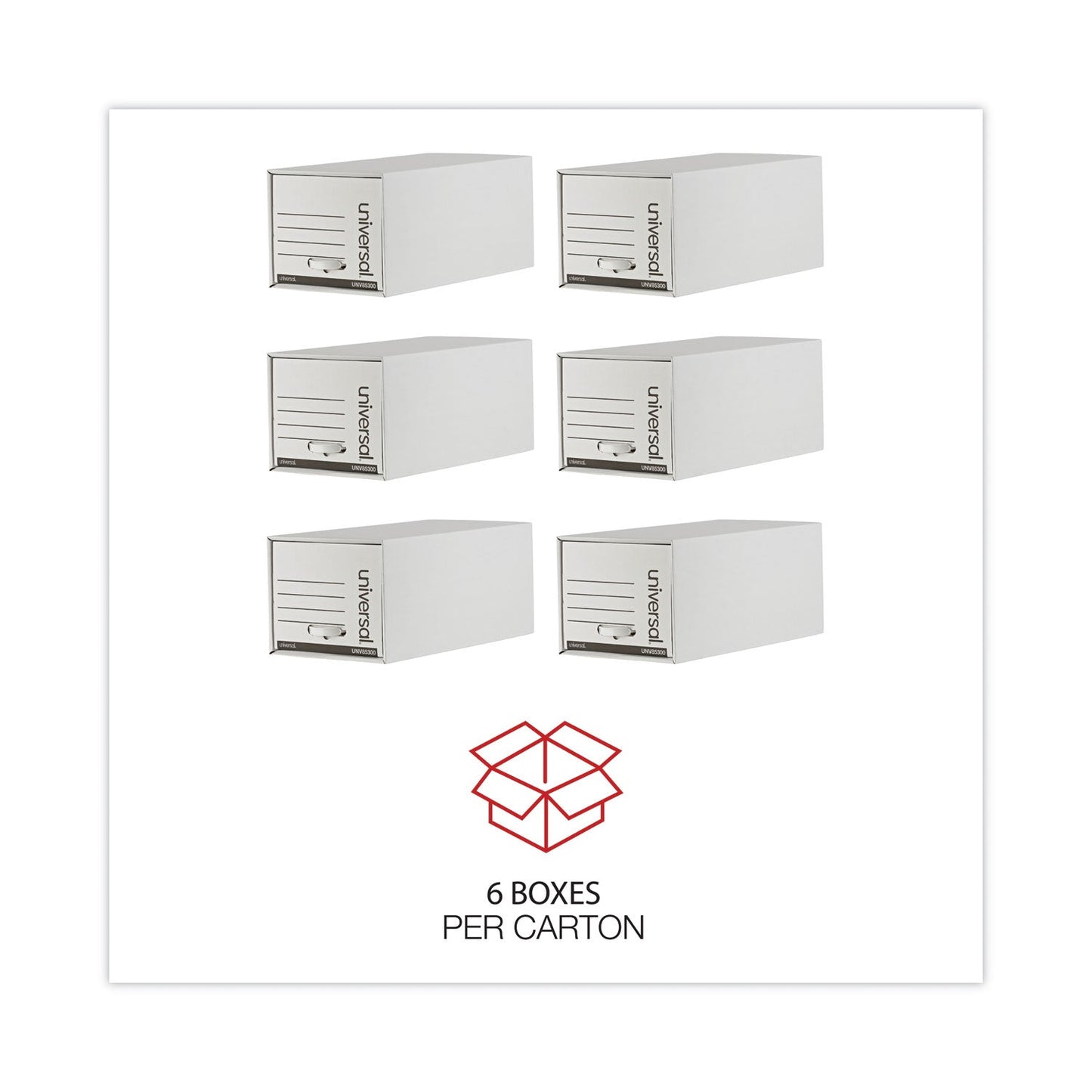 Universal Heavy-Duty Storage Drawers, Letter Files, 14" x 25.5" x 11.5", White, 6/Carton