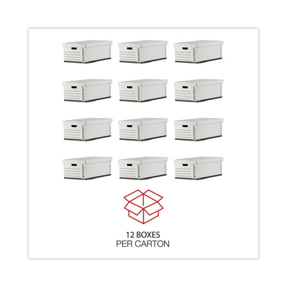 Universal Medium-Duty Easy Assembly Storage Box, Legal Files, White, 12/Carton