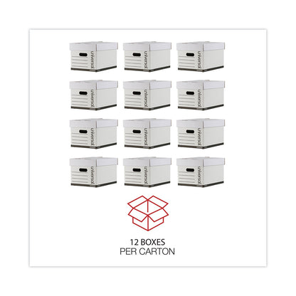 Universal Professional-Grade Heavy-Duty Storage Boxes, Letter/Legal Files, White, 12/Carton