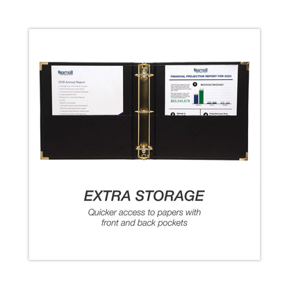 Samsill Classic Collection Ring Binder, 3 Rings, 2" Capacity, 11 x 8.5, Black