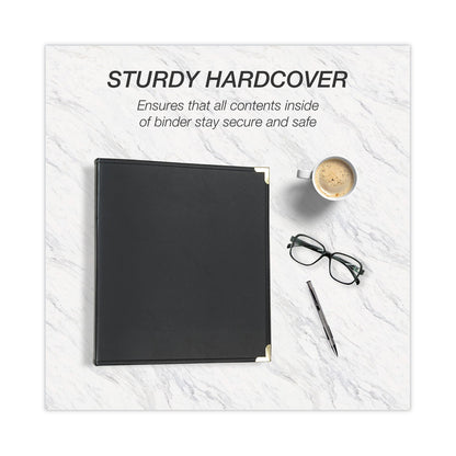 Samsill Classic Collection Ring Binder, 3 Rings, 2" Capacity, 11 x 8.5, Black