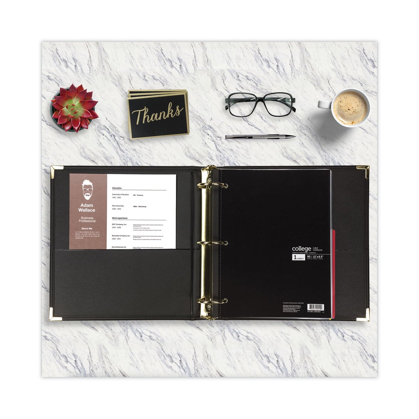 Samsill Classic Collection Ring Binder, 3 Rings, 2" Capacity, 11 x 8.5, Black