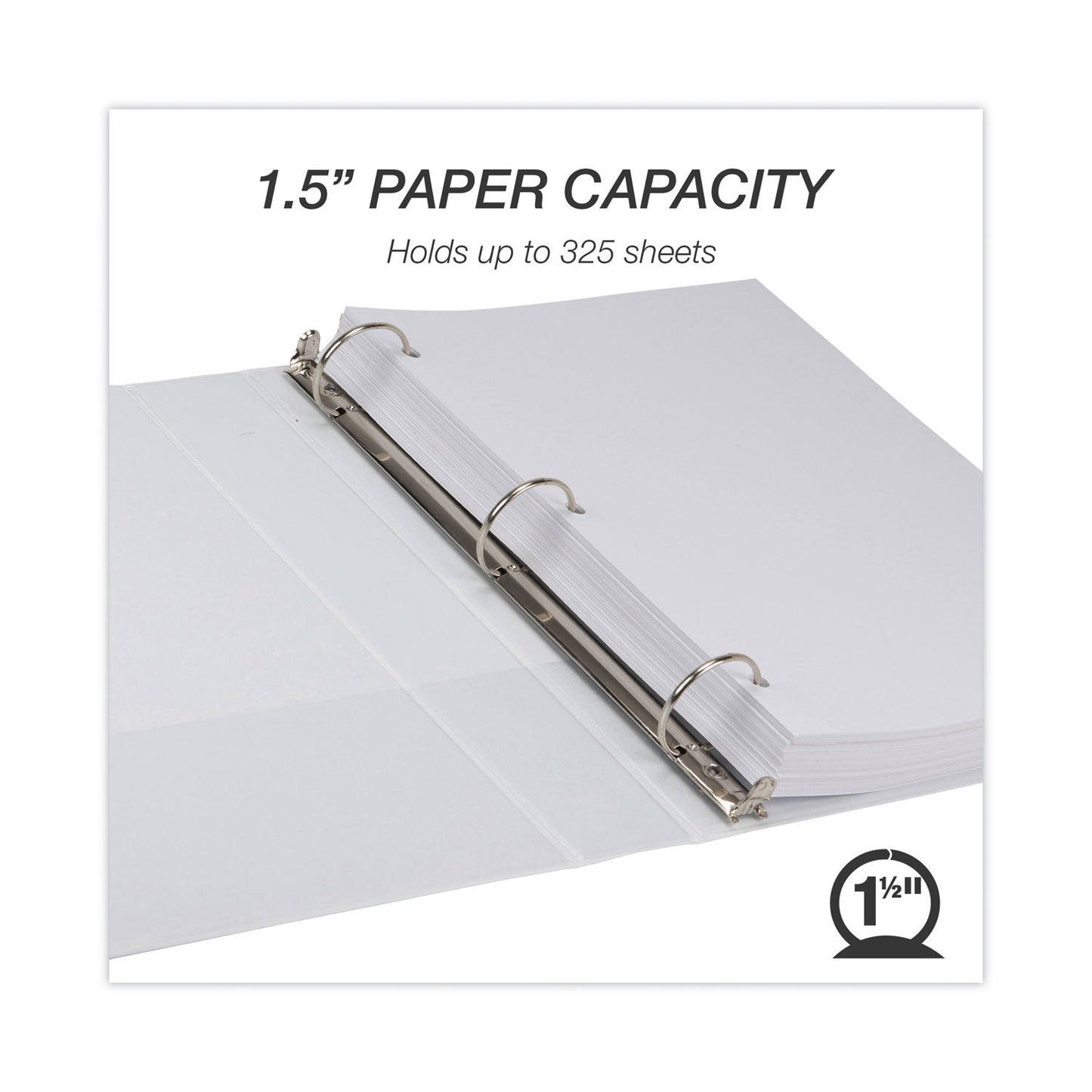 Samsill Earth's Choice Biobased Round Ring View Binder, 3 Rings, 1.5" Capacity, 11 x 8.5, White