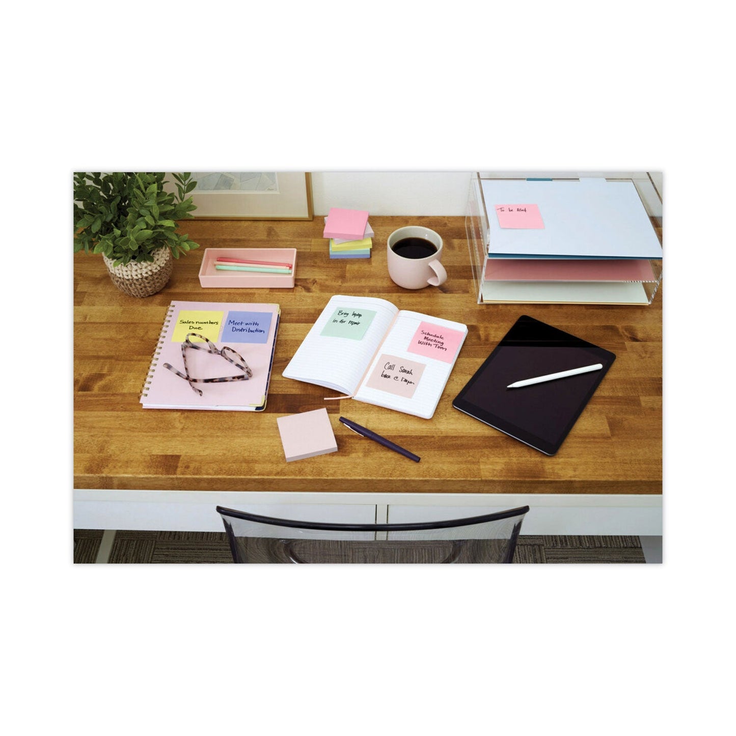 Post-it Original Recycled Note Pads, 3" x 3", Sweet Sprinkles Collection Colors, 100 Sheets/Pad, 12 Pads/Pack
