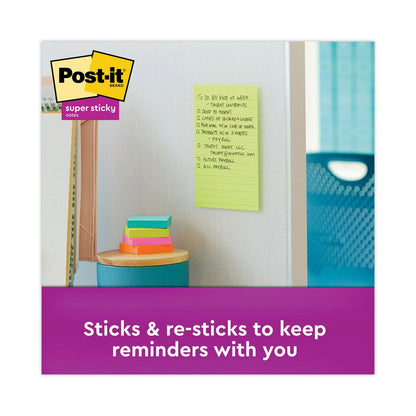 Post-it Pads in Supernova Neon Collection Colors, Note Ruled, 4" x 6", 90 Sheets/Pad, 3 Pads/Pack