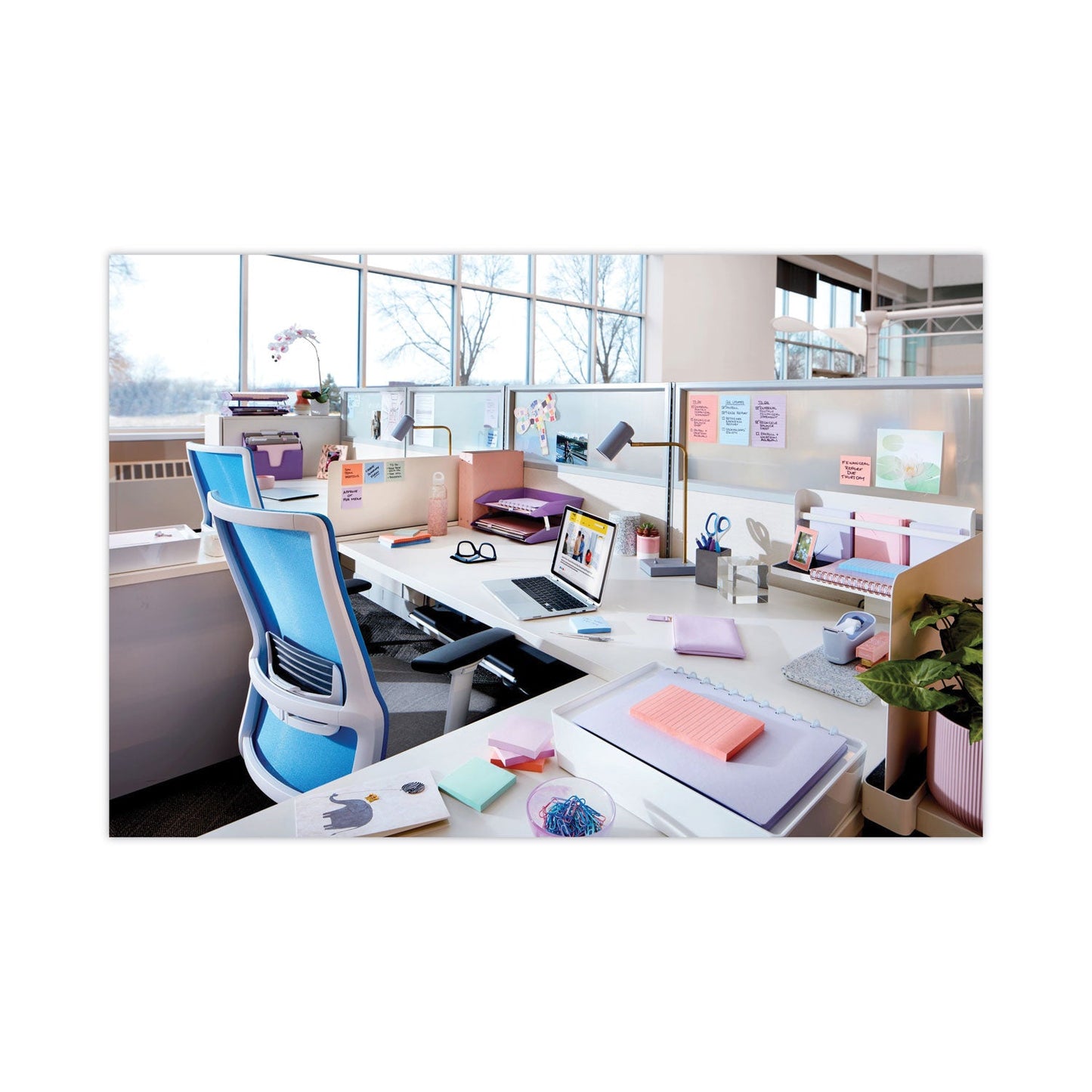 Post-it Recycled Notes in Wanderlust Pastels Collection Colors, Note Ruled, 4" x 4", 90 Sheets/Pad, 6 Pads/Pack