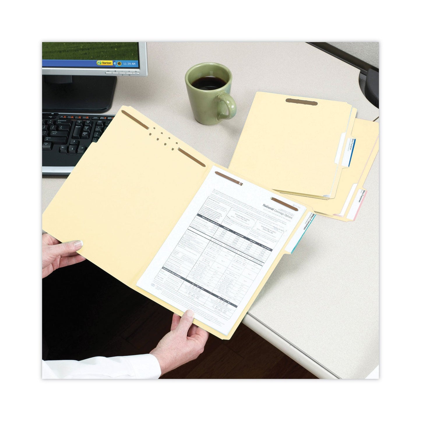 Smead Top Tab Heavyweight Manila Fastener Folders, 2 Fasteners, Letter Size, Manila Exterior, 50/Box