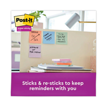 Post-it Recycled Notes in Wanderlust Pastels Collection Colors, 3" x 3", 90 Sheets/Pad, 12 Pads/Pack