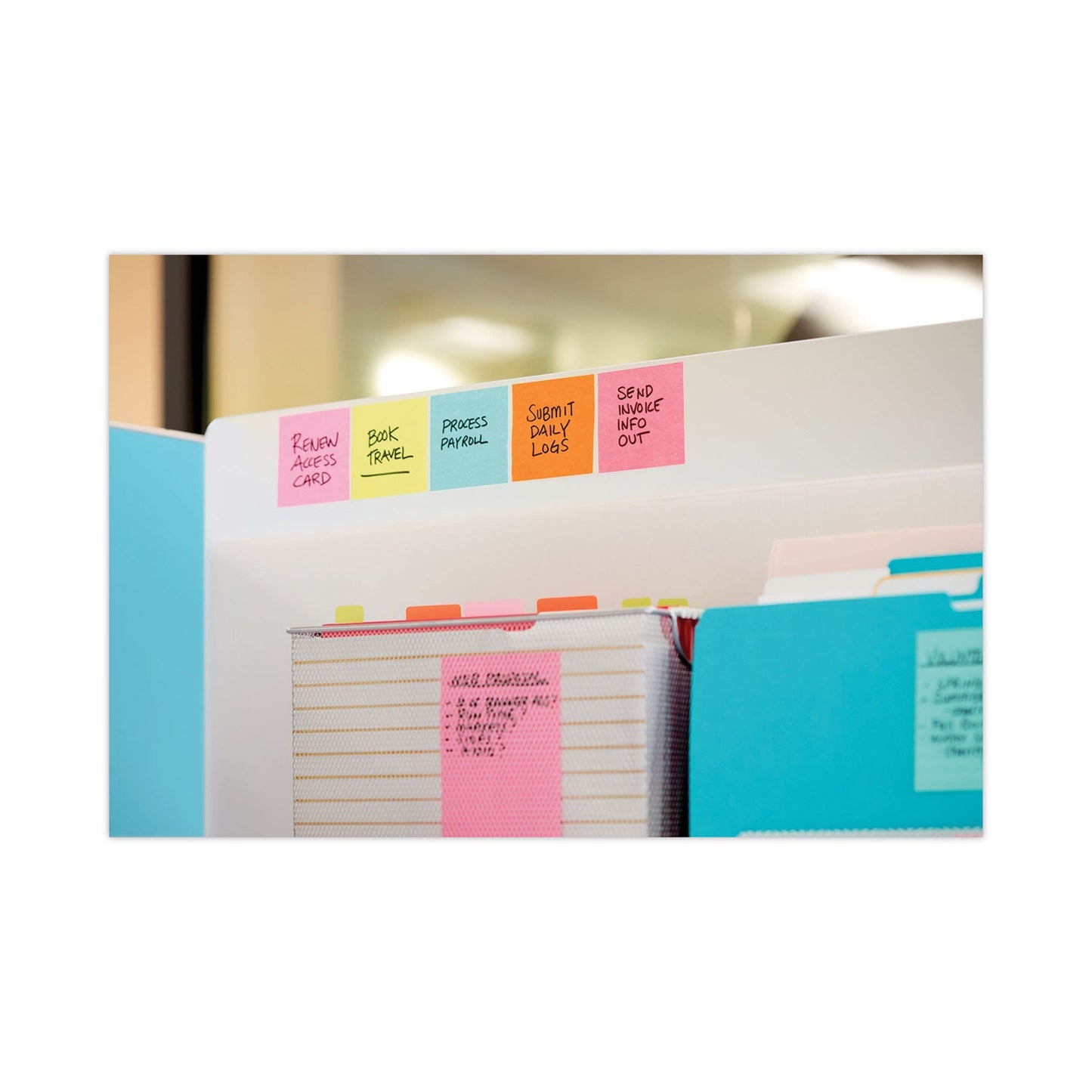 Post-it Self-Stick Notes Office Pack, 3" x 3", Supernova Neons Collection Colors, 90 Sheets/Pad, 24 Pads/Pack