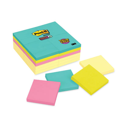 Post-it Self-Stick Notes Office Pack, 3" x 3", Supernova Neons Collection Colors, 90 Sheets/Pad, 24 Pads/Pack