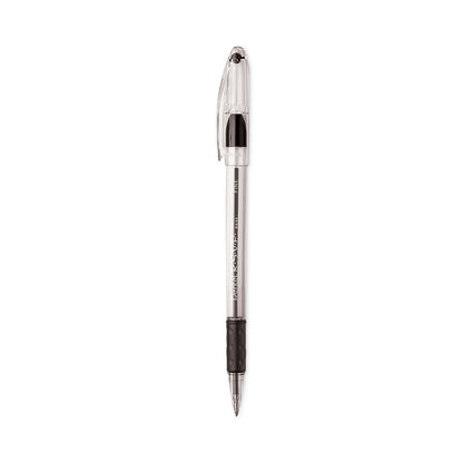 Pentel R.S.V.P. Ballpoint Pen Value Pack, Stick, Fine 0.7 mm, Black Ink, Clear/Black Barrel, 24/Pack