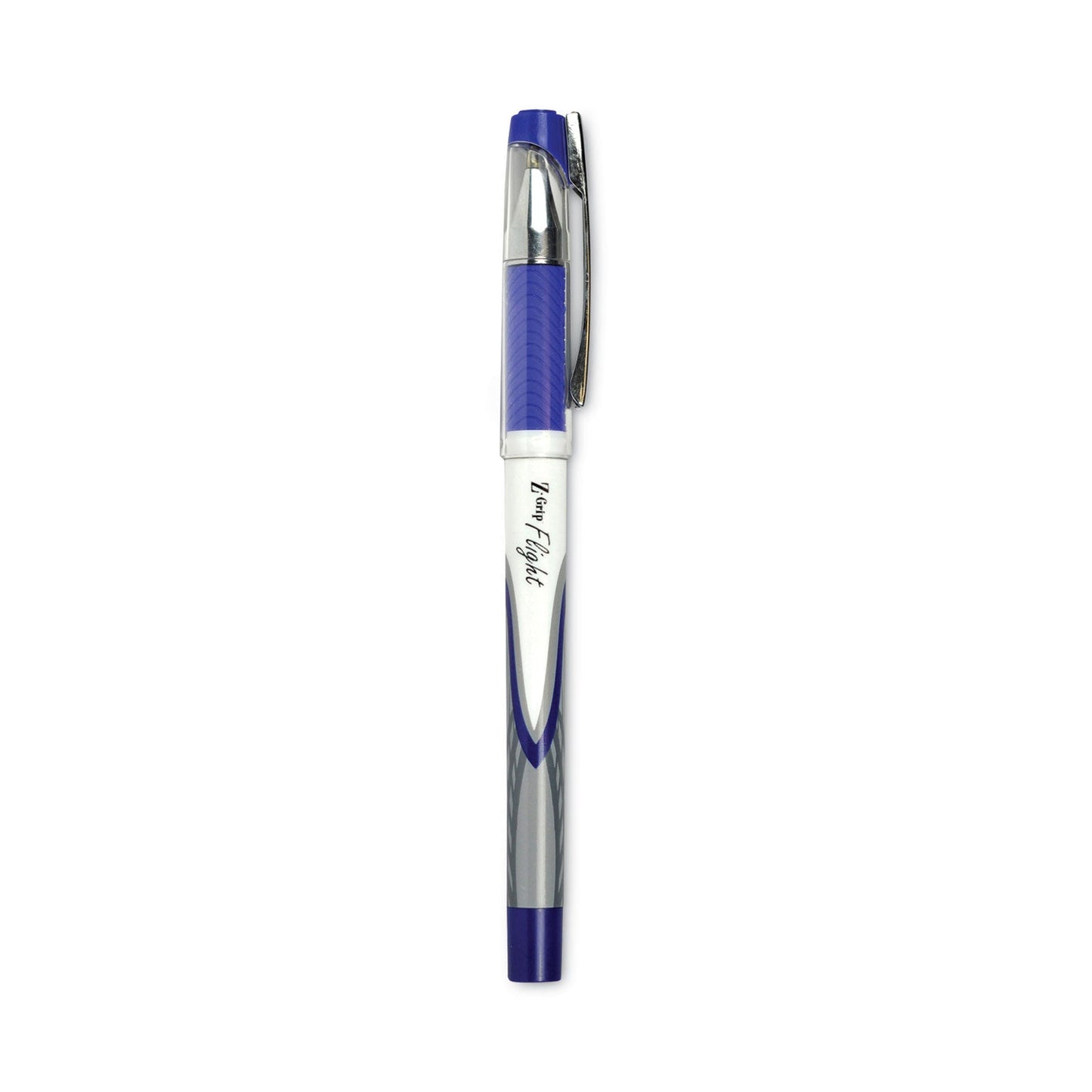 Zebra Z-Grip Flight Ballpoint Pen, Stick, Bold 1.2 mm, Blue Ink, White/Blue Fashion Accents Barrel, 12/Pack