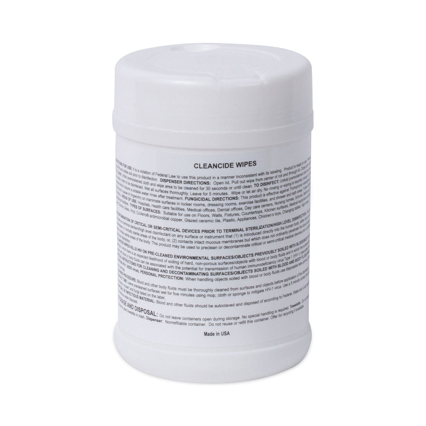 Wexford Labs CleanCide Disinfecting Wipes, 6.5 x 6, Fresh Scent, 160/Canister, 12 Canisters/Carton