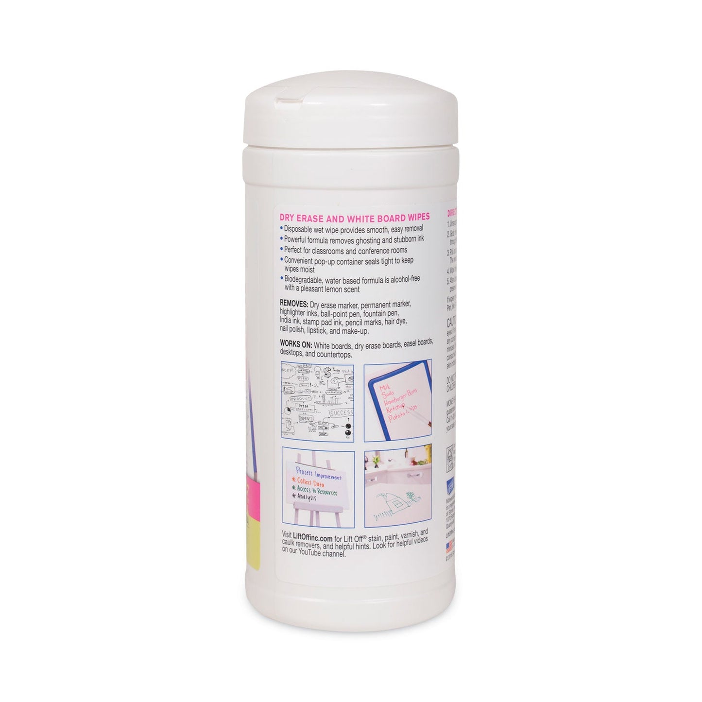 Motsenbocker's Lift-Off Dry Erase Cleaner Wipes, 7 x 12, 40/Canister
