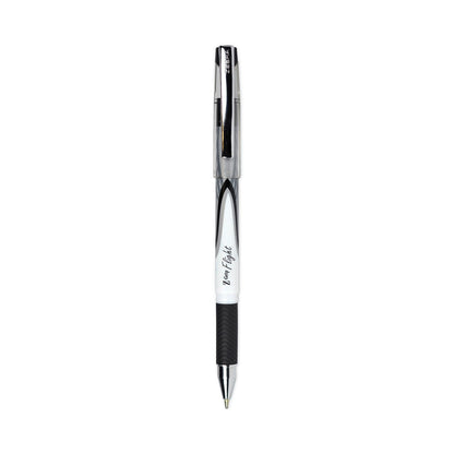 Zebra Z-Grip Flight Ballpoint Pen, Stick, Bold 1.2 mm, Black Ink, White/Black Fashion Accents Barrel, 12/Pack
