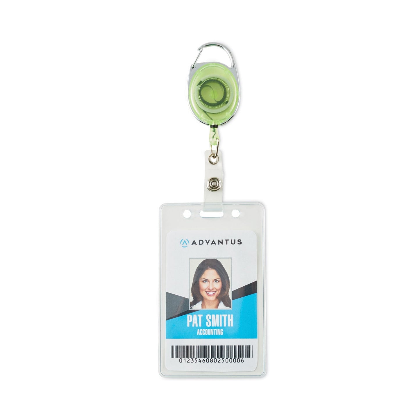 Advantus Carabiner-Style Retractable ID Card Reel, 30" Extension, Assorted Neon Colors, 20/Pack