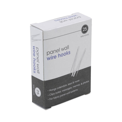 Advantus Panel Wall Wire Hooks, Silver, 25 Hooks/Pack