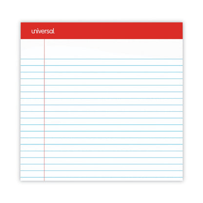 Universal Perforated Ruled Writing Pads, Wide/Legal Rule, Red Headband, 50 White 8.5 x 14 Sheets, Dozen