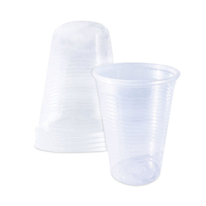 Plastifar Plastic Cold Cups, 12 oz, Translucent, 1,000/Carton