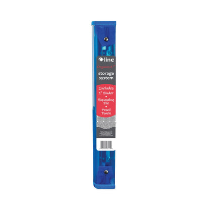 C-Line Zippered Binder with Expanding File, 2" Expansion, 7 Sections, Zipper Closure, 1/6-Cut Tabs, Letter Size, Bright Blue