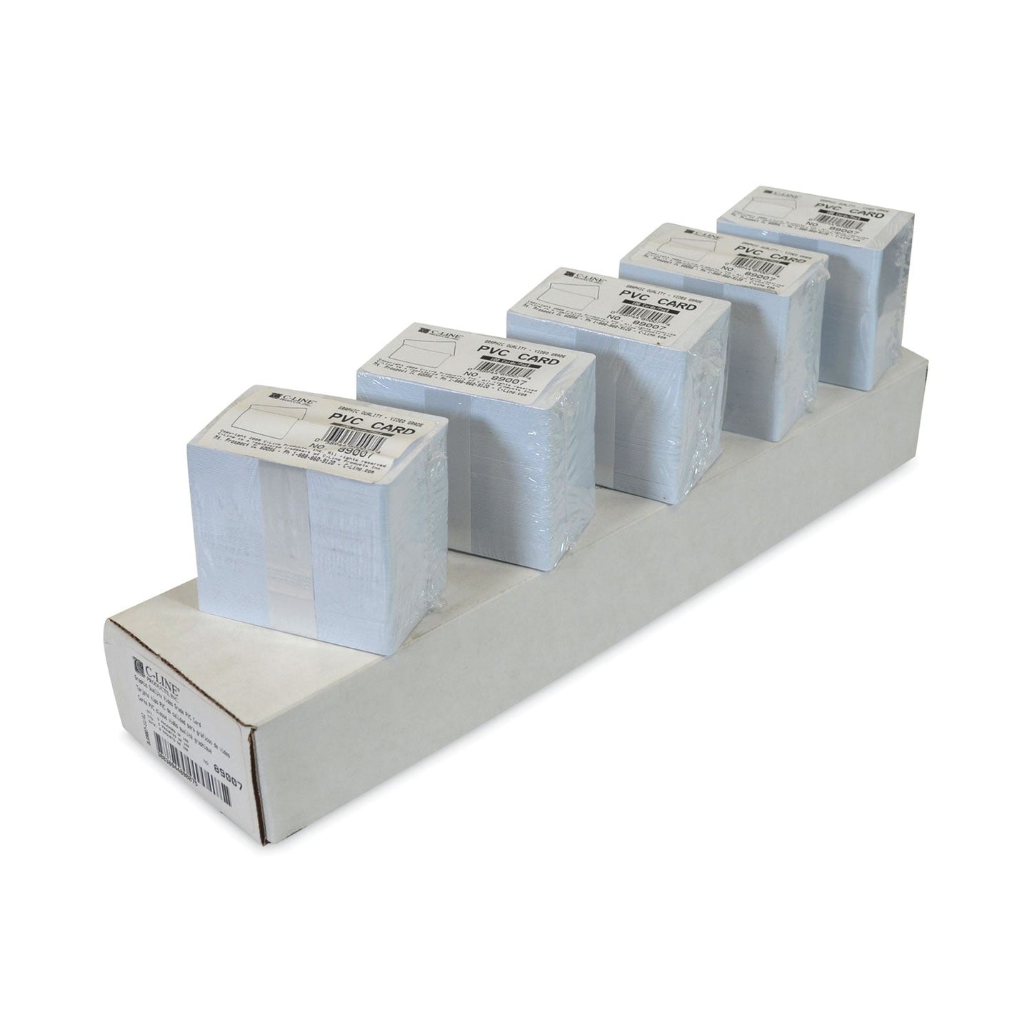 C-Line PVC ID Badge Card, 3.38 x 2.13, White, 100/Pack