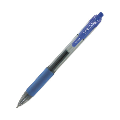 Zebra Sarasa Dry Gel X20 Gel Pen, Retractable, Medium 0.7 mm, Blue Ink, Translucent Blue Barrel, 36/Pack