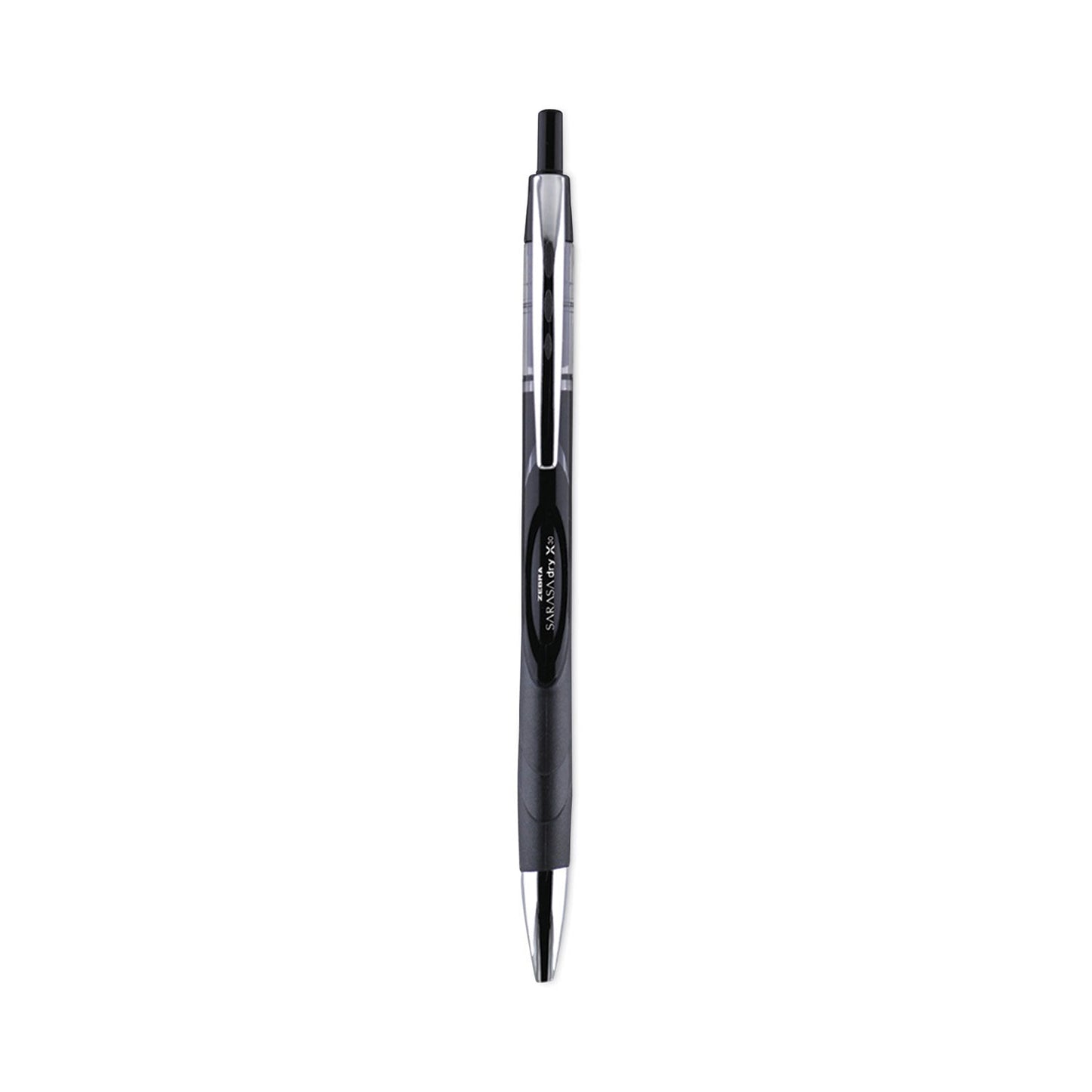 Zebra Sarasa Dry Gel X30 Gel Pen, Retractable, Medium 0.7 mm, Black Ink, Black Barrel, 24/Pack