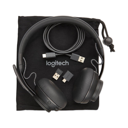 Logitech Zone Wireless Plus-UC Binaural Over-the-Head Headset,  Black