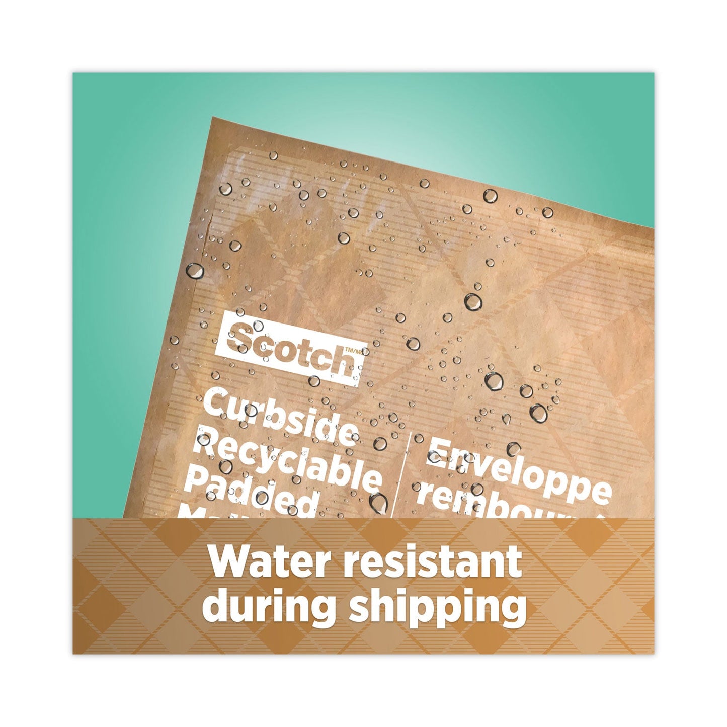 Scotch Curbside Recyclable Padded Mailer, #0, Bubble Cushion, Self-Adhesive Closure, 7 x 11.25, Natural Kraft, 100/Carton