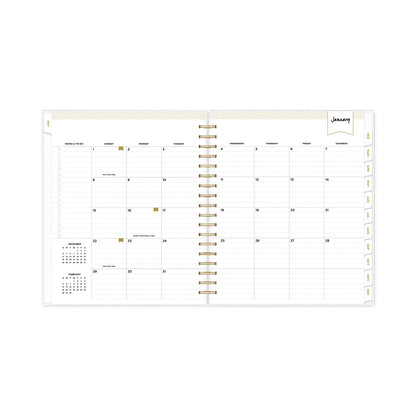 Blue Sky Day Designer Navy Stripe Daily/Monthly Planner, Navy Stripe Artwork, 10 x 8, Navy/White Cover, 12-Month (Jan to Dec): 2023