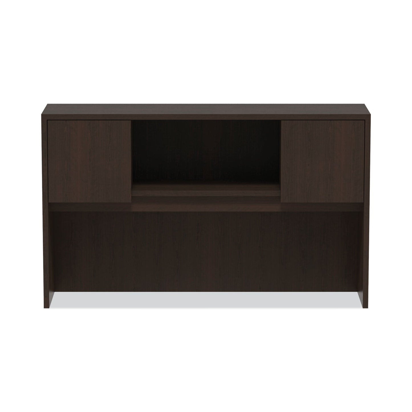 Alera Valencia Series Hutch with Doors, 4 Compartments, 58.88w x 15d x 35.38h, Espresso